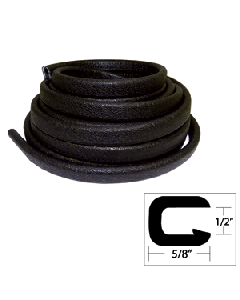 TACO Flexible Vinyl Trim - &#189;" Opening x &#8541;"W x 25'L - Black V30-1316B25-1