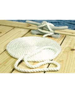 Seachoice Nylon Dock Line Wh 3/4X35 Clam SCP 42641