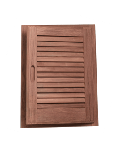 Whitecap Teak Louvered Door & Frame - Right Hand - 15" x 20"
