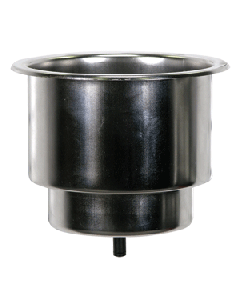 Whitecap Flush Cupholder w/Drain - 302 Stainless Steel