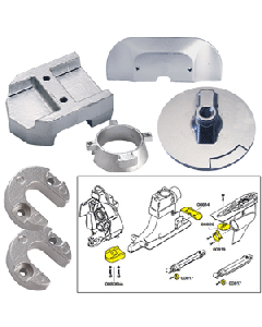 Tecnoseal Anode Kit w/Hardware - Mercury Alpha 1 Gen 2 - Aluminum