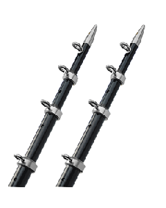 TACO 18' Telescopic Outrigger Poles HD 1-1/2" - Black/Silver OT-0552BKA186