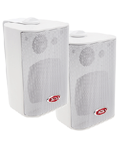 Boss Audio MR4.3W 4" 3-Way Marine Enclosed System Box Speaker - 200W - White MR4.3W