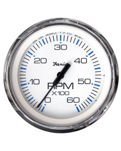 Faria Chesapeake White Ss 4" Tachometer 6000 Rpm Gas