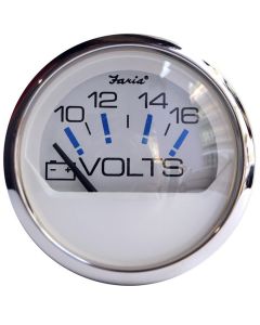 Faria Chesapeake White Ss 2" Voltmeter 10-16Vdc