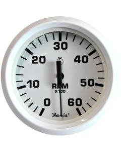 Faria Dress White 4" Tachometer 6000 Rpm Gas