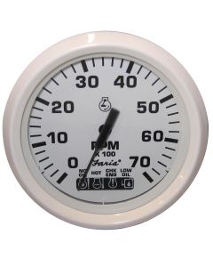 Faria Dress White 4" Tachometer W/ Systemcheck Gas