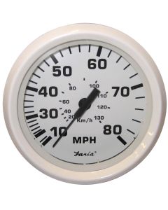 Faria Dress White 4" Speedometer 80Mph Mechanical
