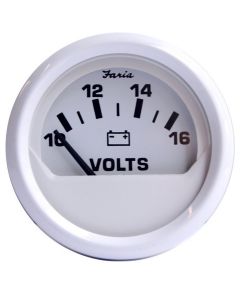 Faria Dress White 2" Voltmeter 10-16Vdc Vp9139