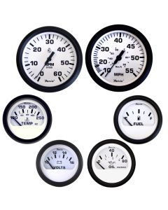 Faria Euro White Box Set Inboard Speedo Tach Fuel Volts