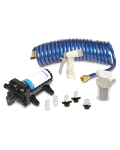 SHURFLO PRO WASHDOWN KIT™ II Ultimate - 12 VDC - 5.0 GPM - Includes Pump, Fittings, Nozzle, Strainer, 25' Hose 4358-153-E09
