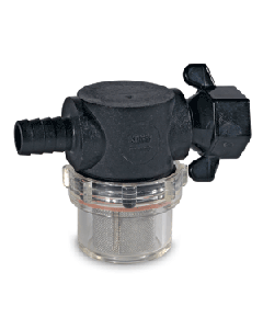 SHURFLO Swivel Nut Strainer - 1/2" Barb Inlet - Clear Bowl 255-325