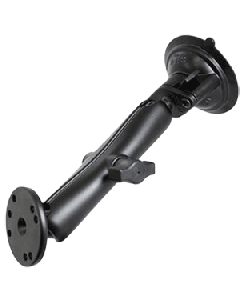 RAM Mount Twist Lock Suction Cup Mount w/Long Double Socket Arm & 2.5" Round Base - AMPS Hole Pattern (9" Length) RAM-B-166-C-202U