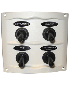 Marinco Splash Proof Panel - 4 Way - White 900-4WPW