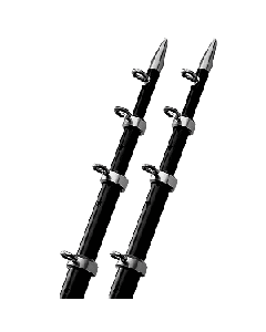 TACO 15' Black/Silver Outrigger Poles - 1-1/8" Diameter OT-0442BKA15