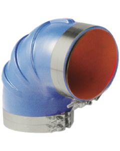 Trident hose Elbow 3In 90D W/Clamps Blue Si TRC 290V3000SS