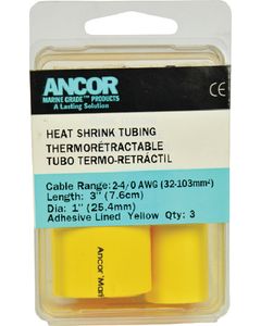 ANCOR HEAT SHRINK TUBE 1X12 YL 3PCS