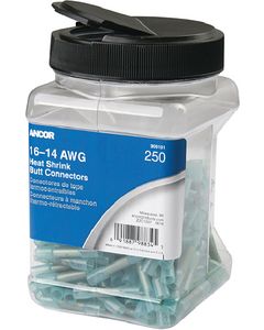 Ancor Marine Grade Heat Shrink Butt Connector Pack Blue 250/pk ANC-309101