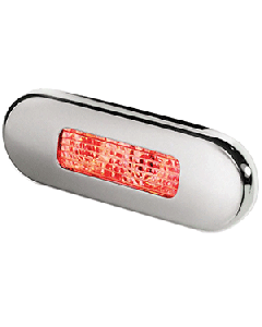 Hella Marine Surface Mount Oblong LED Courtesy Lamp - Red LED - Stainless Steel Bezel 980869501