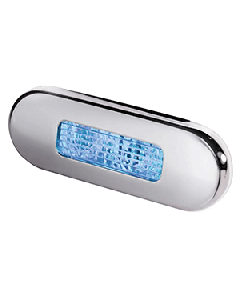 Hella Marine Surface Mount Oblong LED Courtesy Lamp - Blue LED - Stainless Steel Bezel 980869601