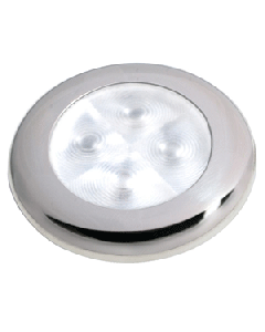 Hella Marine Slim Line LED 'Enhanced Brightness' Round Courtesy Lamp - White LED - Stainless Steel Bezel - 12V 980500521