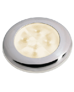 Hella Marine Slim Line LED 'Enhanced Brightness' Round Courtesy Lamp - Warm White LED - Stainless Steel Bezel - 12V 980500721