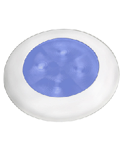 Hella Marine Slim Line LED 'Enhanced Brightness' Round Courtesy Lamp - Blue LED - White Plastic Bezel - 12V 980502241