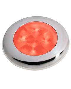 Hella Marine Slim Line LED 'Enhanced Brightness' Round Courtesy Lamp - Red LED - Stainless Steel Bezel - 12V 980507221