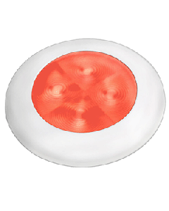 Hella Marine Slim Line LED 'Enhanced Brightness' Round Courtesy Lamp - Red LED - White Plastic Bezel - 12V 980507241
