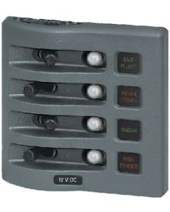 Blue Sea Systems Panel Wd 12Vdc Clb 4 Pos Gray BLU 4374
