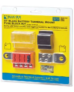 Blue Sea Systems Fuseblock St Bat Term Mnt 4Cir BLU 5024