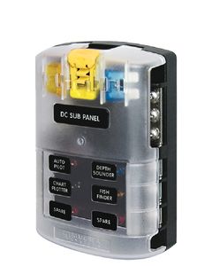 Blue Sea Systems Fuse Block Ato 6 Circuit W/Grd BLU 5025