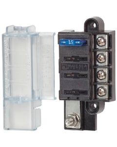 Blue Sea Systems FUSE BLOCK STBLADE 4CIRC W/CVR BLU-5045
