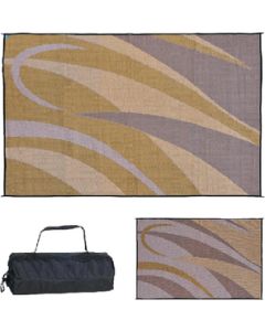 Stylish Camping 8X12 Reversible Patio Mat Brn/Gold Graphic MMI GA7BRNGOLD