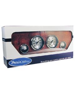 Faria Gauge Set 4 O-B Spun Silver FAR KTF0182