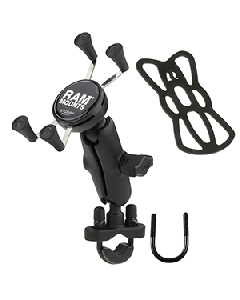 RAM Mount Handlebar Rail Mount w/Zinc Coated U-Bolt Base and Universal X-Grip® Cell/iPhone Cradle RAM-B-149Z-UN7U
