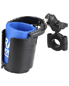 RAM Mount Torque™ 1-1/8" - 1-1/2" Diameter Handlebar/Rail Base w/B Size 1" Ball, Short Arm & Level Cup™ RAM-B-408-112-15-A-132U