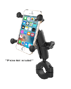 RAM Mount RAM® Torque™ 1 1/8" - 1 1/2" Diameter Handlebar/Rail Bae with 1" Ball, Medium Arm and X-Grip® for Larger Phones RAM-B-408-112-15-UN7U