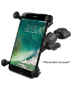 RAM Mount RAM® Torque™ 3/8" - 5/8" Diameter Mini Rail Base with 1" Ball, Short Arm and X-Grip® for Larger Phones RAM-B-408-37-62-A-UN10