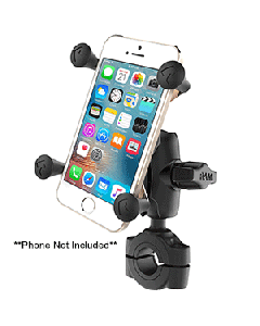 RAM Mount RAM® Torque™ 3/4" - 1" Diameter Handlebar/Rail Base with 1" Ball, Short Arm and X-Grip® for Phones RAM-B-408-75-1-A-UN7U