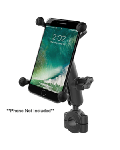 RAM Mount RAM® Torque™ 3/4" - 1" Diameter Handlebar/Rail Base with 1" Ball, Medium Arm and X-Grip® for Larger Phones RAM-B-408-75-1-UN10U