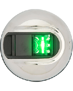 ATTWOOD LIGHTARMOR GREEN ROUND NAVIGATION LIGHT STAINLESS NV3012SSG-7