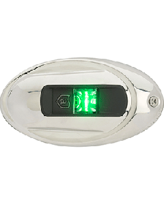 ATTWOOD LIGHTARMOR GREEN OVAL NAVIGATION LIGHT STAINLESS NV4012SSG-7