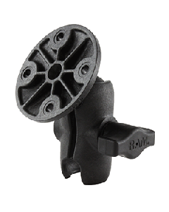 RAM Mount Composite 1" Ball Short Length Double Socket Arm w/2.5" Round Base Including AMPs Hole Pattern RAP-B-103U-A