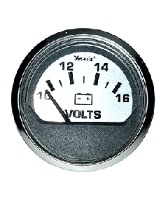 Faria Spun Silver 2" Voltmeter (10-16 VDC) 16023