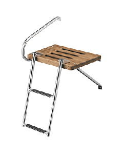 Whitecap Teak Swim Platform w/2-Step Telescoping Ladder f/Boats w/Outboard Motors 68900