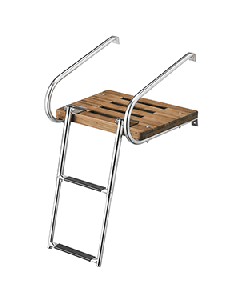 Whitecap Teak Swim Platform w/2-Step Telescoping Ladder f/Boats w/Inboard/Outboard Motors 68904