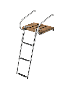 Whitecap Teak Swim Platform w/3-Step Telescoping Ladder f/Boats w/Inboard/Outboard Motors 68906