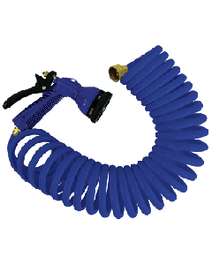 Whitecap 50' Blue Coiled Hose w/Adjustable Nozzle P-0442B