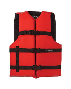 Onyx Nylon General Purpose Life Jacket - Adult Universal - Red 103000-100-004-12